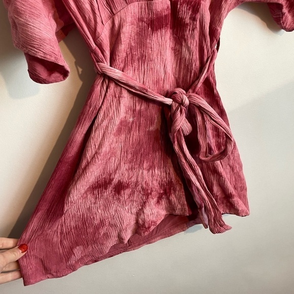 Maverick the Brand Mini Tye Die Wrap dress “Lucie” Small Pink - Picture 9 of 10